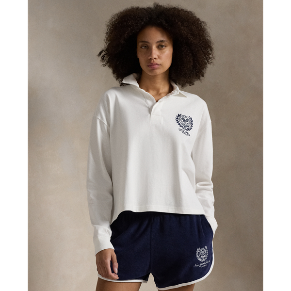 White US Open Jersey Cropped Rugby Shirt Polo Ralph Lauren 1