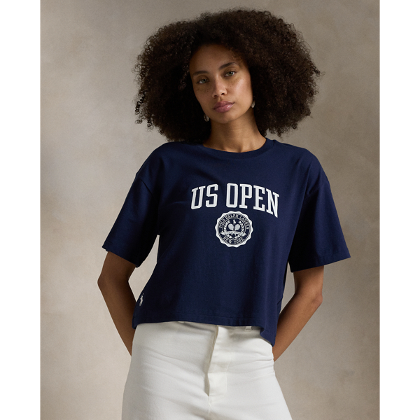 Refined Navy US Open Crest Jersey Cropped Tee Polo Ralph Lauren 1