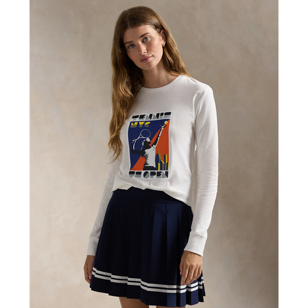 Ceramic White T-shirt US Open manches longues jersey Polo Ralph Lauren 1