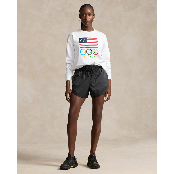 Rundhalspullover Team&nbsp;USA mit Grafik Polo Ralph Lauren in Keramikwei&szlig; 4