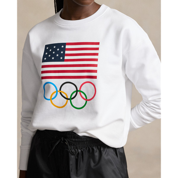 Rundhalspullover Team&nbsp;USA mit Grafik Polo Ralph Lauren in Keramikwei&szlig; 6