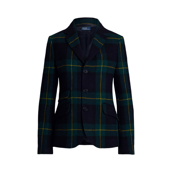 Plaid Wool Twill Blazer