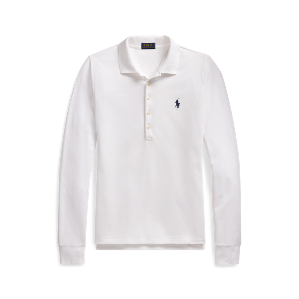 Girls white long sleeve polo shirt best sale