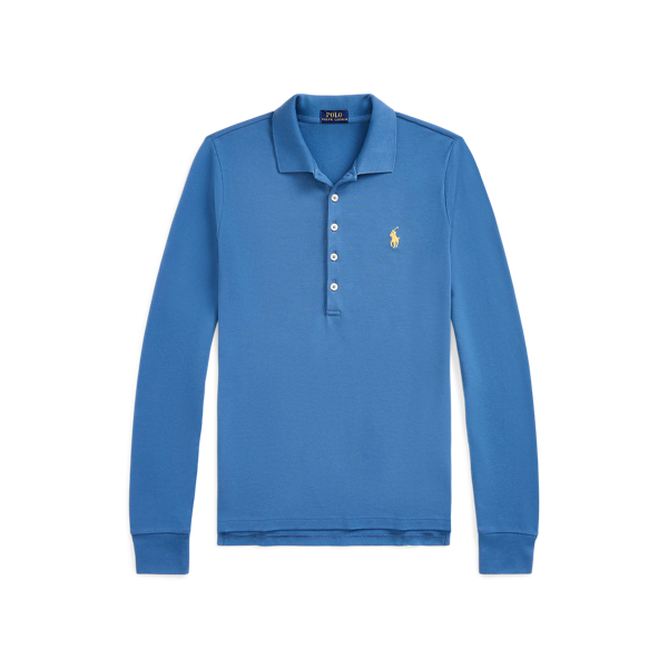 Slim Fit Stretch Long Sleeve Polo Shirt