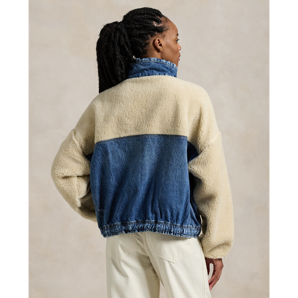 Fleece mockneck pullover hotsell