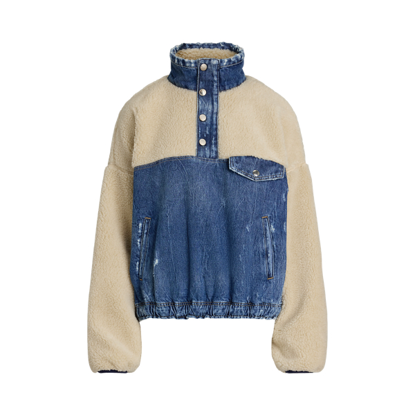 Fleece mockneck pullover sale