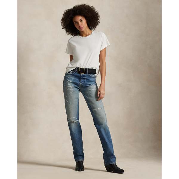 最新作！【POLO RALPH LAUREN】High-Rise Relaxed Straight Jean POLO RALPH LAUREN HIGH-RISE RELAXED STRAIGHT JEAN | Blue