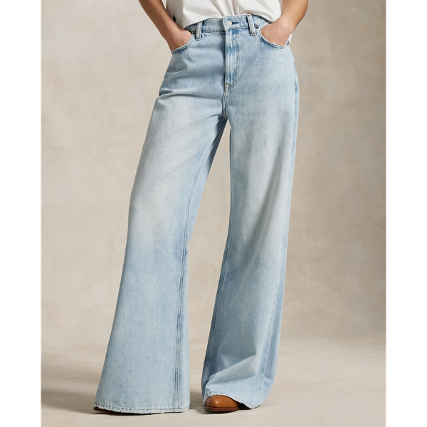 RALPH LAUREN花柄ワイドジーンズ　ＬＬ ワイドレッグ クロップド ジーンズ