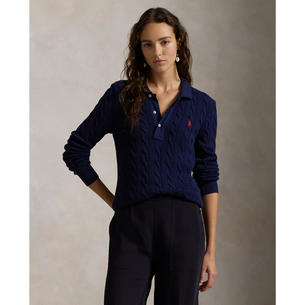 Women s Blue Long Sleeve Polo Shirts Ralph Lauren