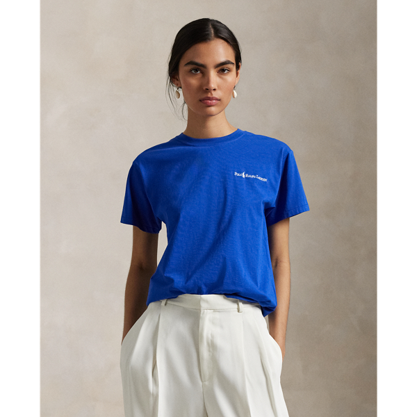 Logo Cotton Jersey Crewneck Tee for Women | Ralph Lauren® UZ