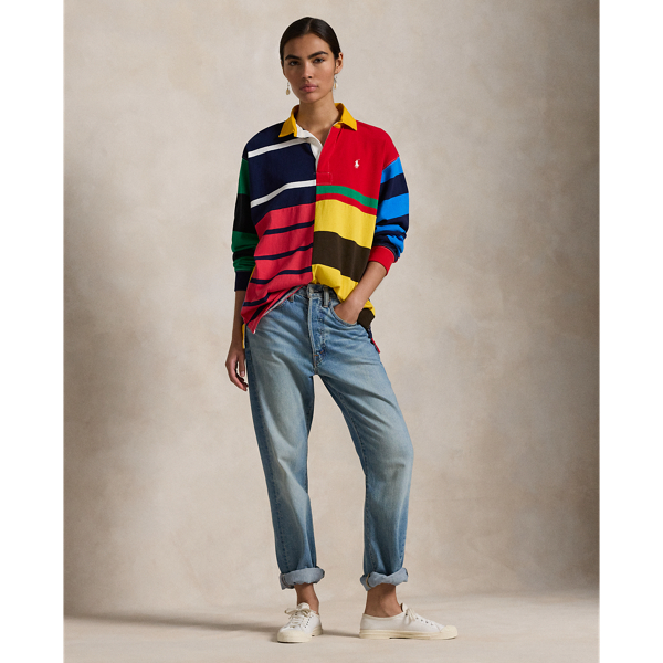 Patchwork-Stripe Jersey Rugby Shirt for Women | Ralph Lauren® PE