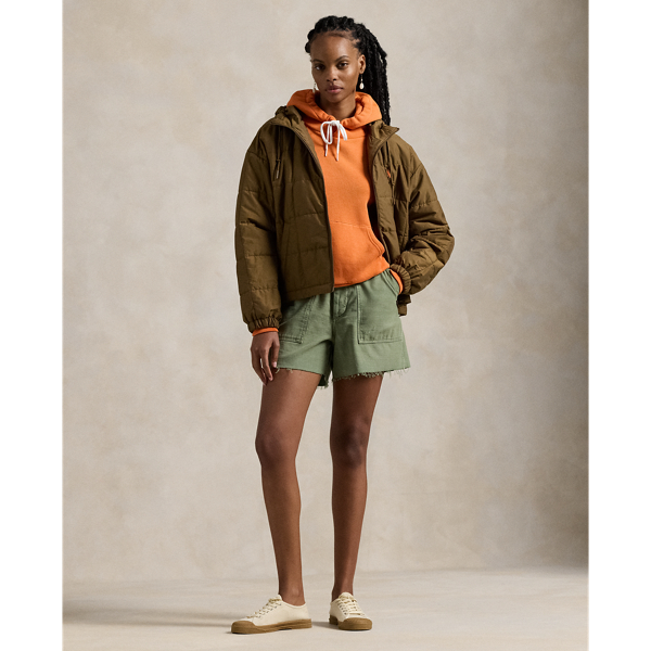 Box-Quilted Hooded Jacket