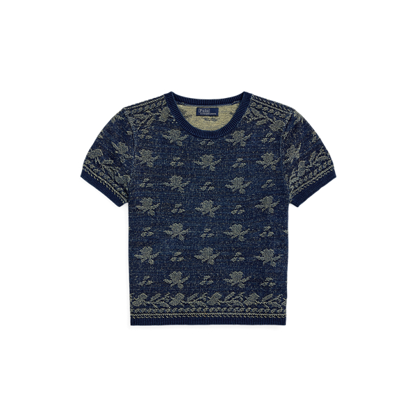 Jersey floral de algod&oacute;n con manga corta