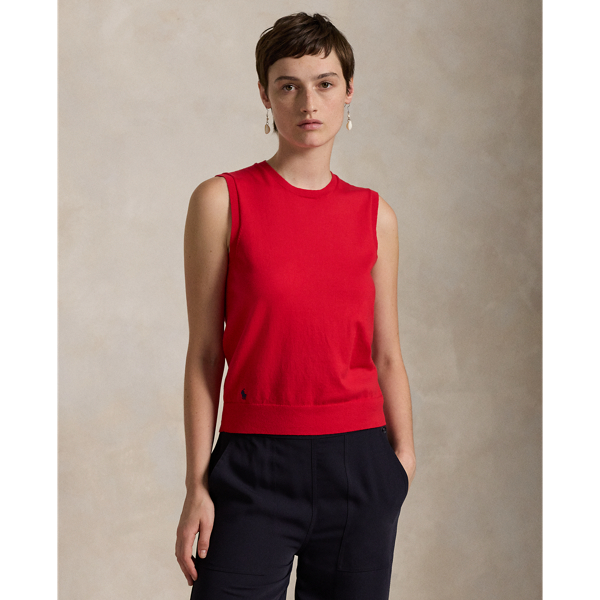 Pull col rond sans manches