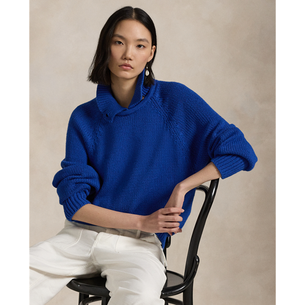 Layered Collar Cotton Sweater