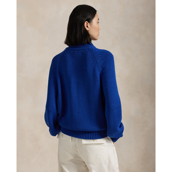 売れ筋商品|||ラルフローレン ニット&セーター レディース アウター LAYERED COLLAR SWEATER - Jumper - blue saturn Layered-Collar Cotton Sweater