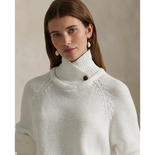 売れ筋商品|||ラルフローレン ニット&セーター レディース アウター LAYERED COLLAR SWEATER - Jumper - white Layered-Collar Cotton Jumper for Women | Ralph Lauren® QA