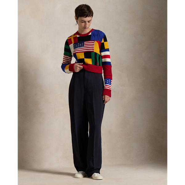 POLO JEANS CO.◆SWEATER FLAG/セーター/L/コットン/BLK Polo Jeans Co. By Ralph Lauren Red, American Flag Sweater In