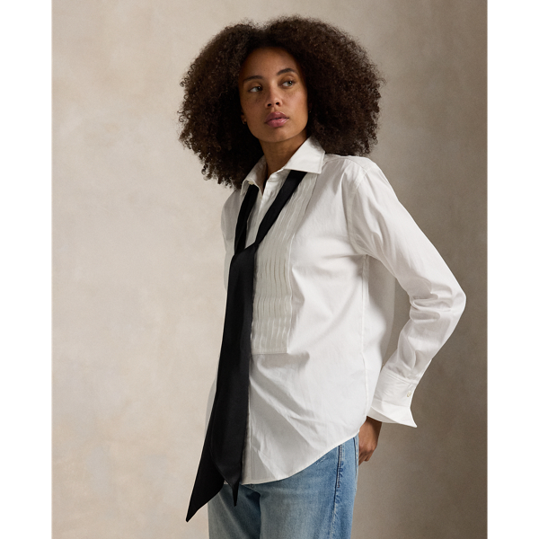 White Cotton Tuxedo Shirt Polo Ralph Lauren 7