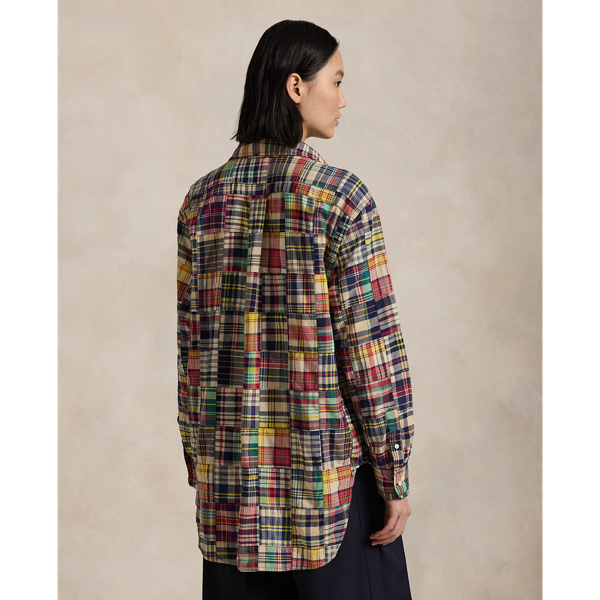 ラルフローレン　綿麻パッチワークブルゾン　大きいサイズ　身幅６０ RALPH LAUREN(ラルフローレン) / パッチワークシャツ/CUSTOM FIT