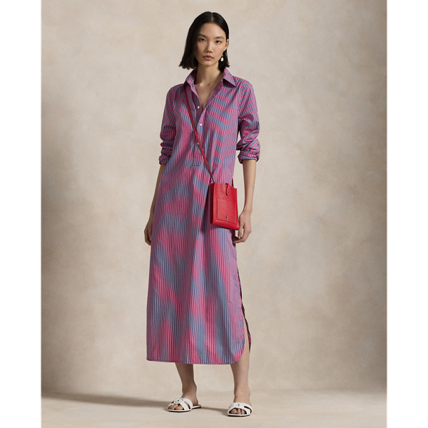Robe-chemise en coton rayé