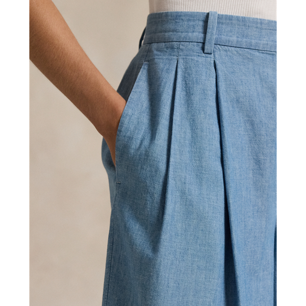 Pleated Chambray Short for Women | Ralph Lauren® PA