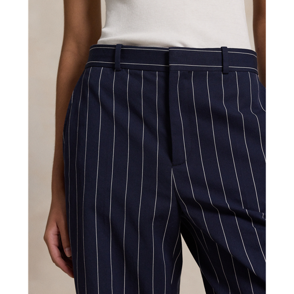 ラルフ・ローレン パンツ レディース 9号 ブラック ストライプ 0912 Ralph Lauren - 美品 ラルフローレン RALPH LAUREN ロングパンツ