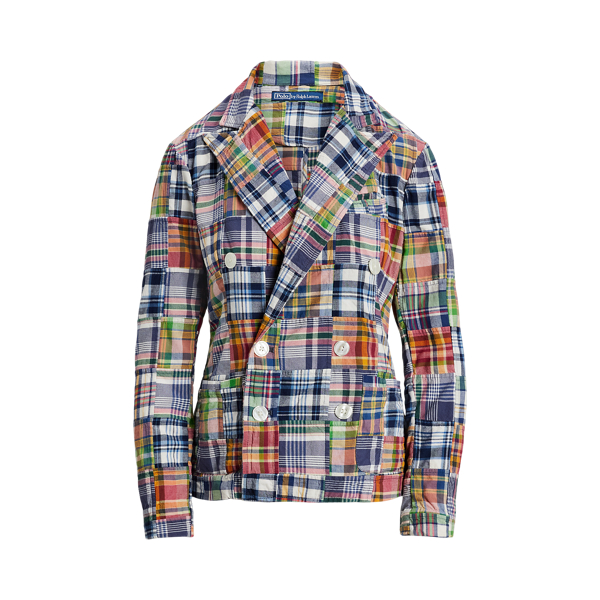 【POLO RALPH LAUREN】チェック柄 ダブルブレスト ジャケット チェック コットン ダブルブレステッド ブレザー | ラルフ