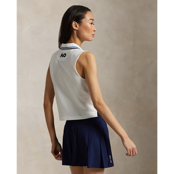 Ceramic White Australian Open Half-Zip Crop Polo Shirt Polo Ralph Lauren 5