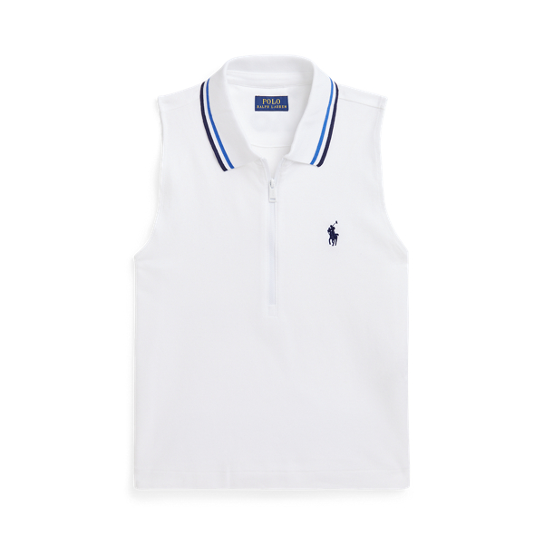 Ceramic White Australian Open Half-Zip Crop Polo Shirt Polo Ralph Lauren 2