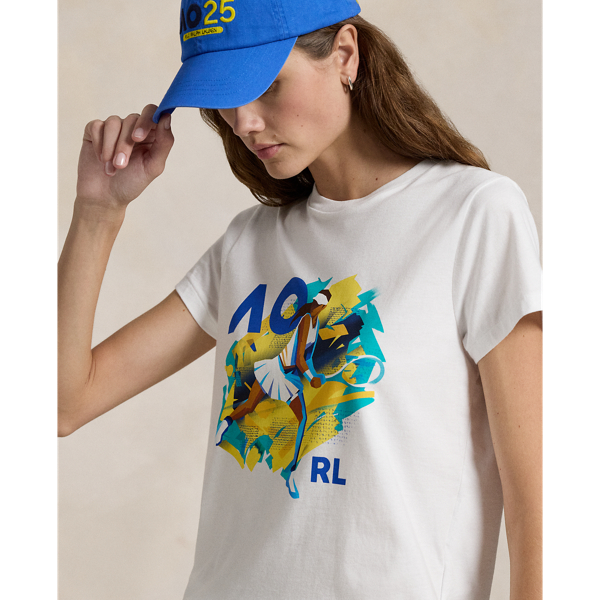 White Australian Open Graphic Jersey Tee Polo Ralph Lauren 6