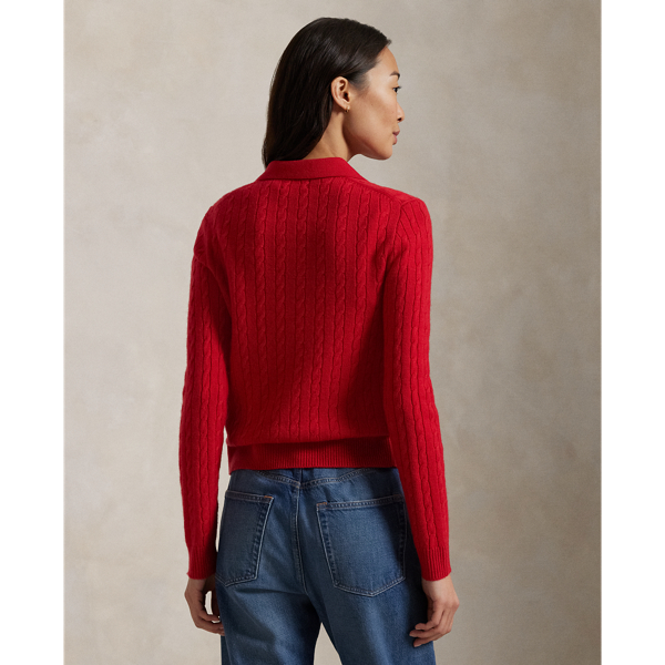 Polo Ralph on sale Lauren Girls Cable Knit Cashmere Sweater in Red. Size Small (8)