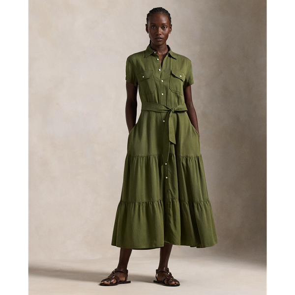 新作 Polo Ralph Lauren ベルテッド ティアード シャツドレス ベルテッド ティアード シャツドレス | ラルフ ローレン公式