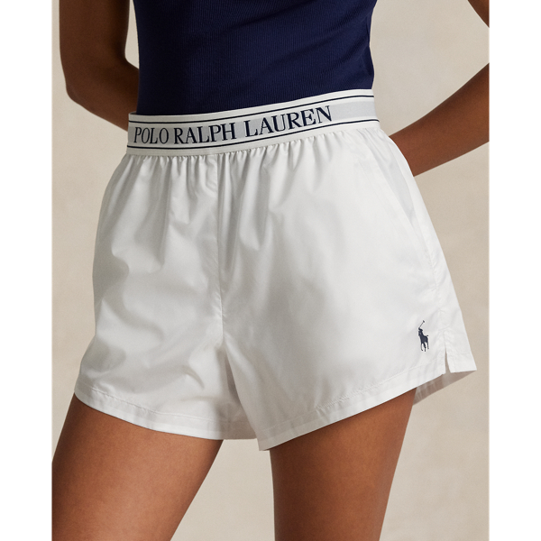 ショートパンツ RALPH LAUREN WOMEN Logo-waistband Ripstop Short Ceramic Whit RALPH LAUREN WOMEN Logo-waistband Ripstop Short Ceramic
