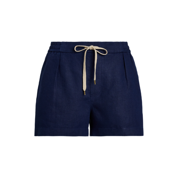 Pleated Linen Drawstring Short