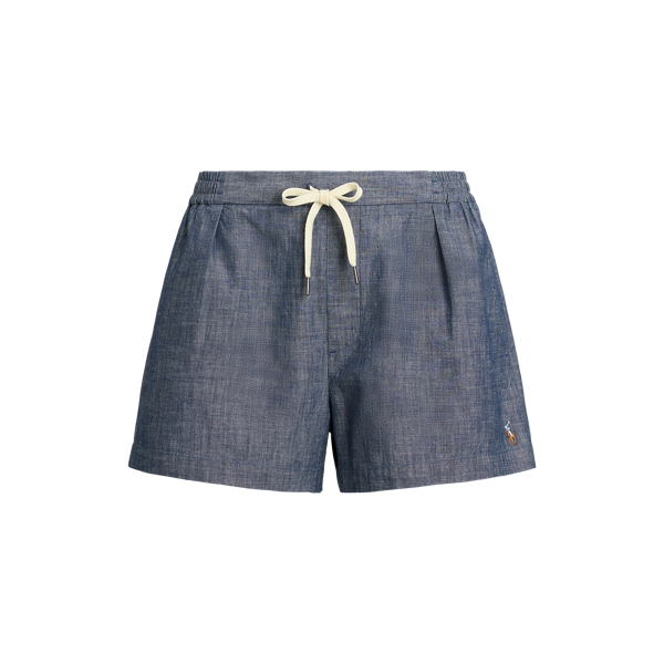 Pleated Chambray Drawstring Short Polo Ralph Lauren 1