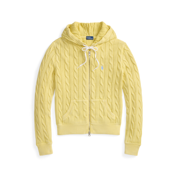 売れ筋商品|||ラルフローレン パーカー・スウェットシャツ アウター レディース Women's Cable-Knit Cotton Full-Zip Hoodie Sweater White Cable-Knit Cotton Full-Zip Hoodie