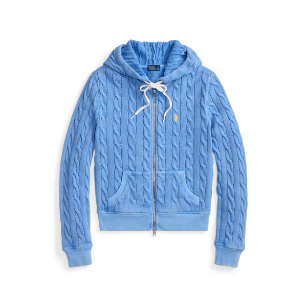 売れ筋商品|||ラルフローレン パーカー・スウェットシャツ アウター レディース Women's Cable-Knit Cotton Full-Zip Hoodie Sweater Newport Navy Cable-Knit Cotton Full-Zip Hoodie