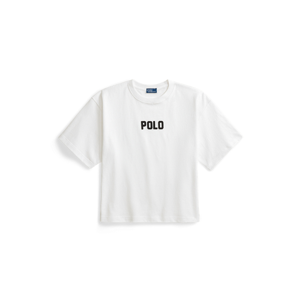 【POLO RALPH LAUREN】Cotton T-shirt With Logo ホワイト Polo Ralph Lauren logo-embroidered Cotton T-shirt | White