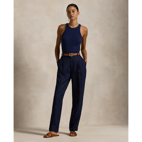Navy Herringbone Tapered-Fit Fischgrat-Hose aus Leinen Polo Ralph Lauren 1
