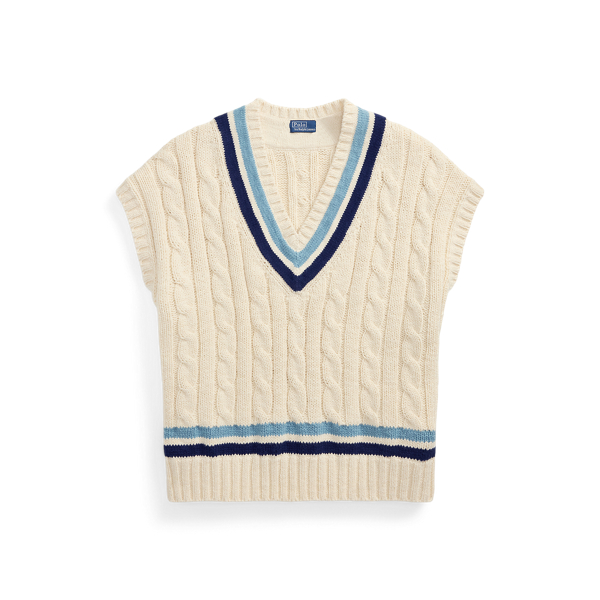 Cable-Knit Cotton Sleeveless Jumper
