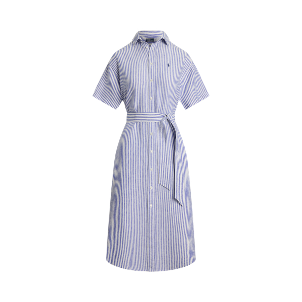 Linen Short-Sleeve Shirtdress