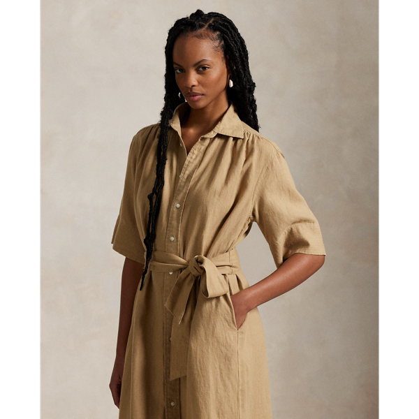 Belted Linen Shirtdress