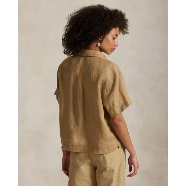 Camel Linen Short Sleeve Shirt Polo Ralph Lauren 5