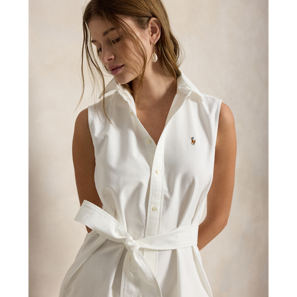Chemisier Oxford smanicato con cintura