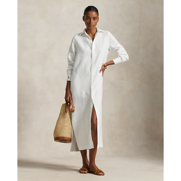 White Robe-chemise en lin Polo Ralph Lauren 1