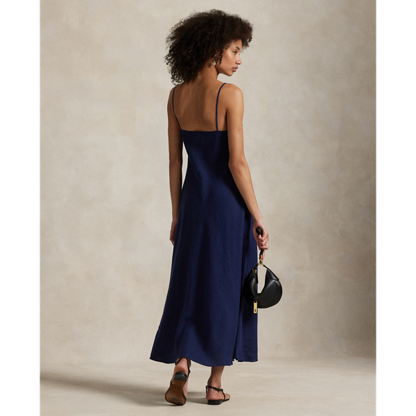 【POLO RALPH LAUREN】リネン ノースリーブ Aラインドレス Linen Sleeveless A-Line Dress