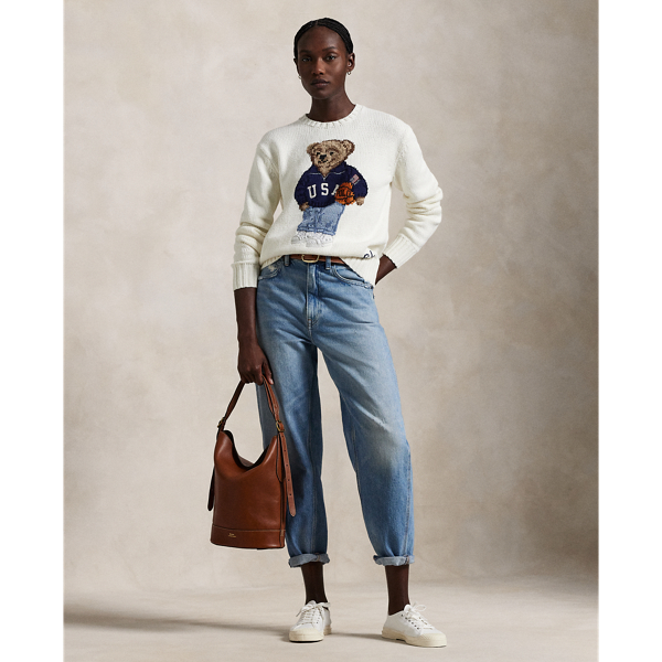 Polo Bear Cotton-Linen Crewneck Sweater