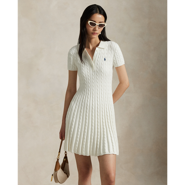 【美品】ポロラルフローレン ニット ワンピース セール】 ケーブルニット コットン Polo ミディ ドレス （ロング