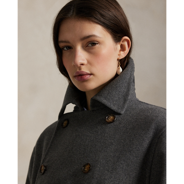Double-Breasted Cashmere Trench Coat